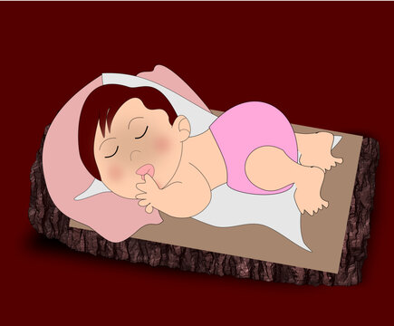 sleeping baby child Stock Vector.