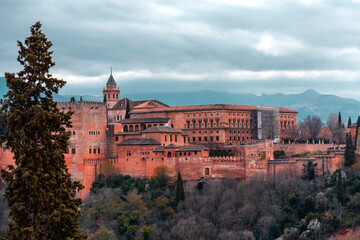 Alhambra Palace in Granada, Andalusia, Spain - obrazy, fototapety, plakaty