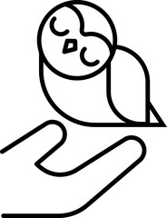 cartoon owl bird outline symbol