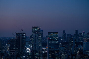 Fototapeta na wymiar Tokyo's night landscape shot from Ebisu area to cover key Tokyo main districts