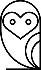cartoon owl bird outline symbol