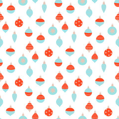 seamless pattern with Christmas decoration balls