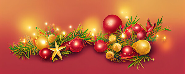Naklejka na ściany i meble Bunter dekorativer Weihnachtshintergrund, Banner Illustration