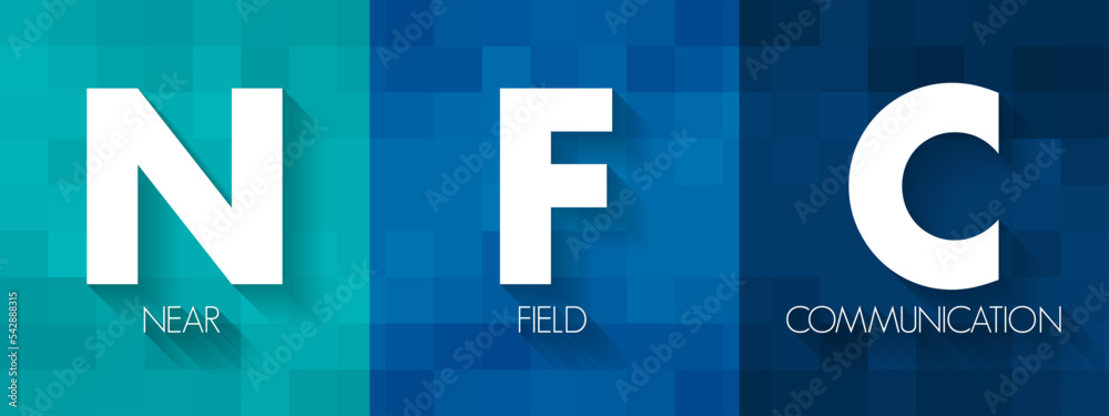 Poster nfc near-field communication - set of communication protocols that enables communication between two