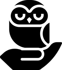 Owl bird Glyph cartoon icon