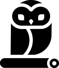 Owl bird Glyph cartoon icon
