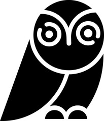 Owl bird Glyph cartoon icon