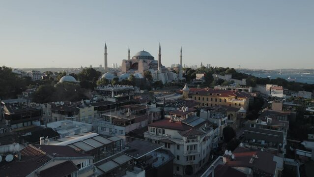 drone shot of Istanbul iconic mosque