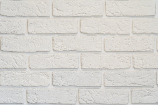 White brick wall as background. Modern texture. Design