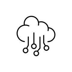 Neural network line icon. metaverse, cloud technologies, storage, artificial intelligence, ai, vr, virtual reality, augmented, cyberspace, futuristic vision. Technology concept. Vector line icon