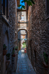 Spello. Ancient atmosphere in the medieval village