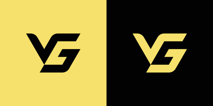 Modern and minimalist initial letter VG or GV monogram logo