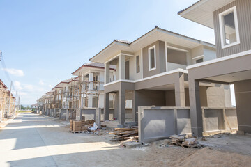 construction residential new house in progress at building site housing estate development