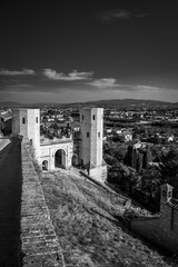 Spello. Ancient atmosphere. Black and white