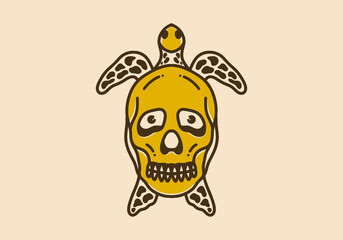 Vintage art illustration of a wild turtle