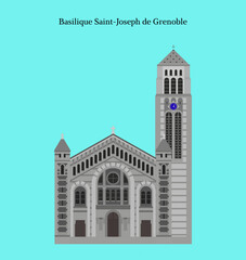 Basilique Saint-Joseph de Grenoble, France - obrazy, fototapety, plakaty