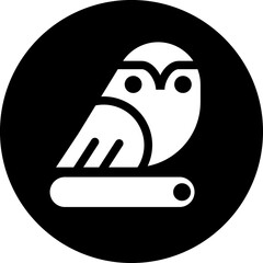 Owl glyph circle icon