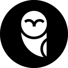 Owl glyph circle icon