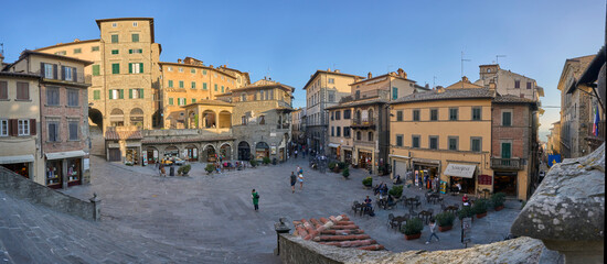 architecture in the medieval city of Cortona in Tuscany, Italy