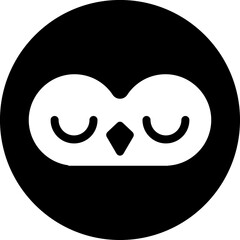 Naklejka premium Owl glyph circle icon
