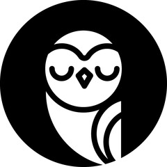 Owl glyph circle icon