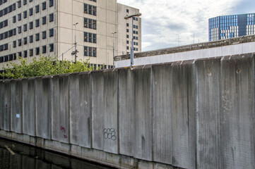Fototapeta na wymiar Former Prison Wall Of The Bijlmerbajes Prison Complex At Amsterdam The Netherlands 2018