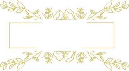 Flower Wreath Frame Line Art