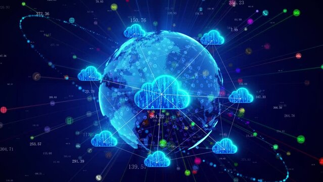 Cloud computing network signal covers the world