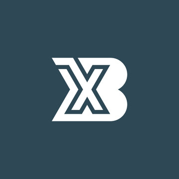 Modern and minimalist initial letter XB or BX monogram logo