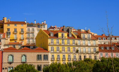 Obraz premium View of the city of Lisbon in Portugal and its architecture