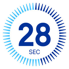 28 seconds,concept of time,timer icon,vector illustration,circle time pie diagram.