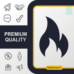 Fire icon graphic element. Modern design.