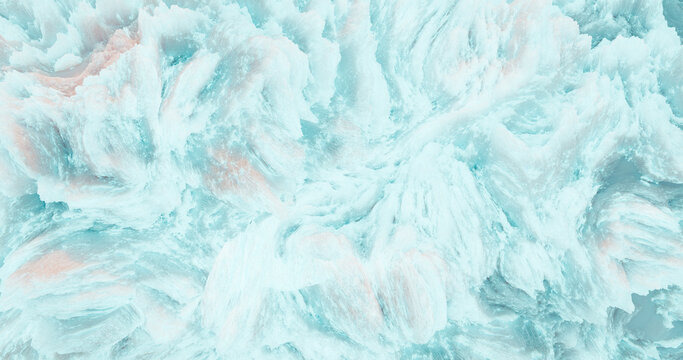 3d rendering. The texture of the ice surface with sharp peaks. Permafrost. © shacil