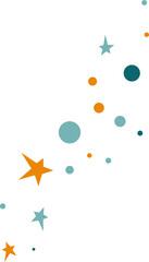 Round and star shapes. Simple graphic ornament for decorative design