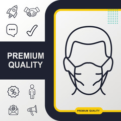 face mask icon graphic element. Modern design.