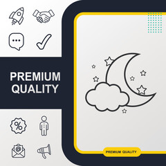 Night  icon graphic element. Modern design.