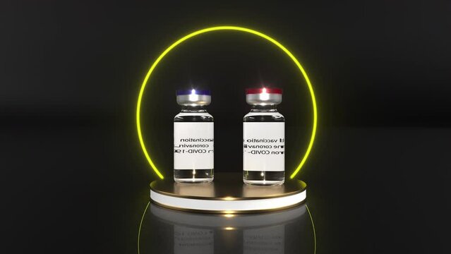 Covid ampulla Global Epidemic pandemic coronavirus Medical science Virus infection Pharmaceutical factory Health care intro able to loop seamless 4k