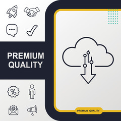 Download icon graphic element. Modern design.