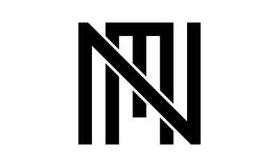 letter NM logo alphabet