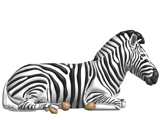 Fototapeta na wymiar Zebra as a transparent background image.