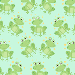 Obraz premium Seamless pattern with cute cartoon animals perfect for wallpaper