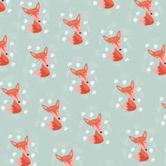 Seamless pattern with cute cartoon animals perfect for wallpaper
