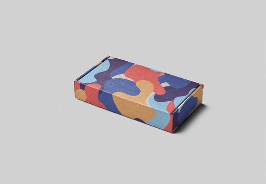 Foldable Cardboard Box Mockup With Customizable Background