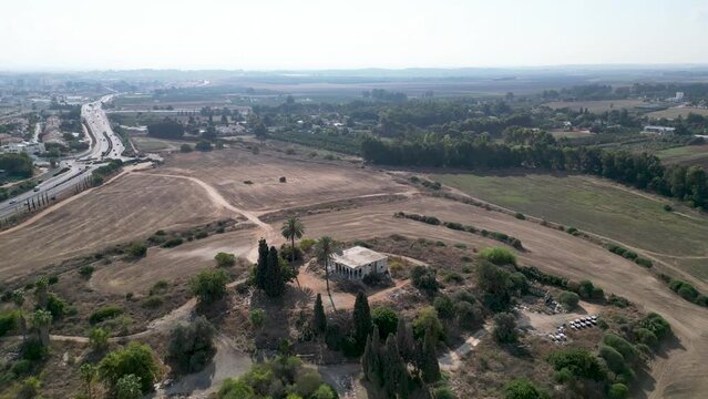 Drone 4K videos of Tel Shalaf &ndash; Tell esh Shallaf Historical site on the southern outskirts of the city of Rehovot