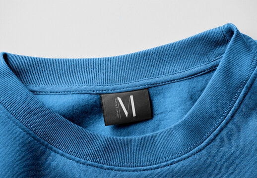 Fabric Label Mockup on a T Shirt With Custom Colors