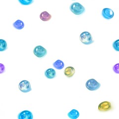 夢かわいいロリポップカラフルなガラス玉と宝石のシームレスパターン正方形イラスト
