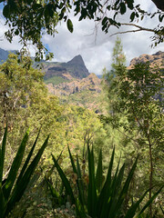 Paysage de montagne dans le cirque de Mafate sur l'île de la Réunion