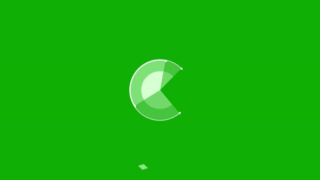 Circling digital arcs motion graphics with green screen background