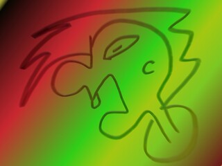 abstract green monster