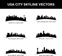 USA city skyline vector